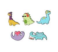Hemobllo Lot de 5 Broches Dinosaure Colorées en Alliage, Épingle Vestimentaire Amusante et Décorative pour Femmes, Accessoires Mode, Motifs Dessins Animés Charmants
