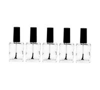 Hemobllo Lot de 5 Flacons de Vernis à Ongles Vides de 15 Ml en Verre avec Pinceau Intégré, Anti-fuite, Remplissage Personnalisation