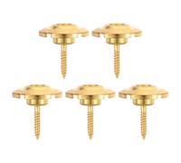 Hemobllo Lot de 5 Guides-Cordes pour Basse Électrique en Métal Doré Vis de Fixation Accessoires pour Basse Pièces Détachées pour Guitare Maintien de Tension Constante Installation