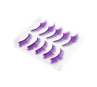Hemobllo Lot De 5 Paires De Faux Cils D & # 39; Halloween Bande De Faux Cils Courts Bande De Courtes Maquillage Manga Artificiels Violets