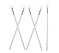 Hemobllo Lot De 5 Pinceaux Applicateurs Éventail Visage 18 Cm Fibres Synthétiques Blanches Pour Masque Facial Femmes Usage Maison Voyage