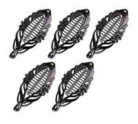 Hemobllo Lot de 5 Pinces à Cheveux Banane Moyennes 11 CM en Plastique Noir Brillant Épingles à Cheveux Créatives Antidérapantes pour Femmes et Filles pour Coiffure Élégante