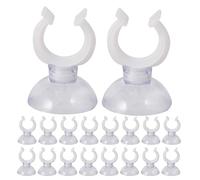 Hemobllo Lot de 50 Clips de Fixation Transparents pour Tuyaux D’Aquarium 16 MM avec Ventouse Blanche Support Stable pour Pompe à Air et Système de Chauffage Fixation Polyvalente pour