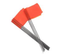 Hemobllo Lot de 50 Drapeaux de Marquage Orange pour Jardin et Pelouse, Poteaux en Acier, Signalisation D'irrigation et Balisage Extérieur, Résistants et Faciles à Planter