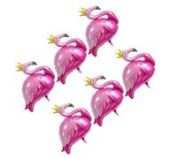 Hemobllo Lot de 6 Ballons Décoratifs Flamants Roses en Aluminium pour Fête Hawaïenne Kit Créatif Tropical Couleur Rose Vif Décoration Anniversaire et Événement Estival