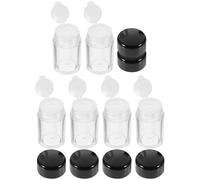 Hemobllo Lot de 6 Boîtes Vides pour Poudre de Maquillage 3g, Petits Récipients Plastiques Noirs pour Poudre, Distributeurs Compacts Réutilisables, pour Voyage et Rangement Cosmétique