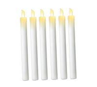 Hemobllo Lot de 6 Bougies LED Longues Électroniques sans Flamme, Plastique Robuste, Lumière Clignotante Jaune, Décoration Sécurisée pour Maison, Fêtes et Restaurants, Alimentation Piles