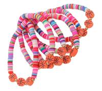 Hemobllo Lot de 6 Bracelets de Basketball en Perles Argile 4 Breloques Basketball Légers et Confortables Accessoires pour Équipes de Cheerleading et Fans de Sport pour Matchs et