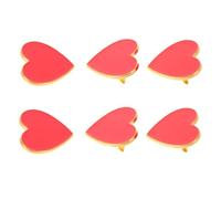 Hemobllo Lot de 6 Broches en Alliage Doré Forme de Cœur Rouge Épingles en Émail pour Cortège Nuptial Accessoires Polyvalents pour Mariage Saint-Valentin Présents et Décoration Féminine