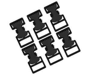 Hemobllo Lot de 6 Clips Métalliques Noirs Robustes, Boucles Coulissantes en Fer Épaissies 2mm pour Sangles 27mm, Pincettes à Ouverture Latérale Type Gueule de Tigre, Fixation Sécurisée