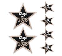 Hemobllo Lot de 6 Écussons Brodés Thermocollants Étoiles à Cinq Branches Taille Moyenne Couleur Or Ornements pour Vêtements Chapeaux Paquet à Dos et Jeans Accessoire Décoration