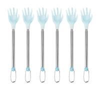 Hemobllo Lot de 6 Grattoirs à Dos Télescopiques en Acier Inoxydable Design Doigt Portable Couleur Bleue Extension 4 Sections pour Soulager Démangeaisons et Gratter le Dos Facilement