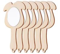 Hemobllo Lot de 6 Petits Miroirs en Bois à Peindre DIY Mini Miroirs Bruts Légers pour Activités Manuelles Garçon et Filles Accessoires Créatifs pour Décoration Bureau