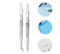 Hemobllo Lot de 6 Pinces à Épiler en Acier Inoxydable pour Bijoux 3 Droites et 3 Coudées Précision pour Création de Bijoux Scrapbooking et Électronique Mini Pince de Précision