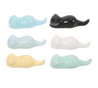 Hemobllo Lot de 6 Porte-Pinceaux en Céramique Forme Chat Supports pour Pinceaux Sumi et Calligraphie Accessoires Bureau Colorés pour Artistes Peinture Aquarelle et Loisirs Créatifs