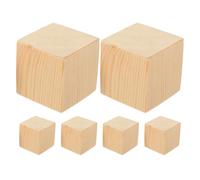 Hemobllo Lot de 6 Rehausseurs de Meubles en Bois Massif 5X5X5 CM Blocs Robustes Antidérapants pour Lits Canapés et Bureaux Surélévation Stable pour Rangement et Protection des Sols