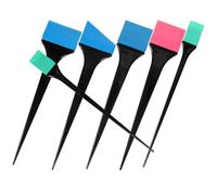 Hemobllo Lot de 6 Set de Set de Pinceaux Applicateurs en Silicone pour Teinture Capillaire, Brosses Noires, Kit Professionnel pour Salon et Usage Maison, Application Rapide et Nettoyage