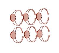Hemobllo Lot de 6 Supports de Bracelets en Cuivre Y Ajustables pour DIY Pendentif Oval Solide et pour Fabrication de Bijoux pour Femmes et de Résine