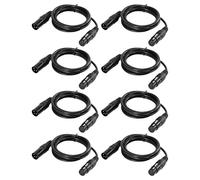 Hemobllo Lot de 8 Câbles Dmx à 3 Broches, 1 Mètre, Câble Audio Noir en Métal, Compatible Éclairage de Scène, Sonorisation et Matériel Audio Professionnel