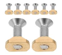 Hemobllo Lot de 8 Écrous en T M8 en Laiton avec Vis et Rondelles pour Planche à Aile Kit de Fixation Robuste Compatible Sup Kitesurf et Foil Visserie de Montage Hydrofoil Solide et