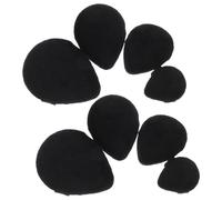Hemobllo Lot de 8 Éponges à Maquillage Noires de Goutte D'eau, Mini Tailles S-m-l, Coussin Fixateur de Poudre Portable pour Fond de Teint, Houppette Lavable pour Usage Sec et Humide,