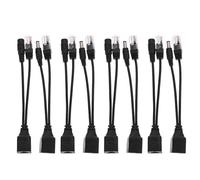 Hemobllo Lot de 8 Lignes Répartiteurs Poe Passifs 12V pour Vidéosurveillance Adaptateur Module d'alimentation Compatible Caméras de Sécurité Câble Noir Connecteurs Mâle et Femelle