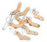 Hemobllo Lot de 8 Marqueurs de Crochet en Bois Naturel, Anneaux Marqueurs de Mailles pour Tricot et Couture, Légers et Portables, Accessoires DIY pour Projets de Broderie et Loisirs