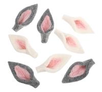 Hemobllo Lot de 8 Set de Accessoires d'oreilles de Lapin en Feutrine, 4 Paires Gris 4 Paires Blanc, Décorations de Pâques DIY, Fournitures de Fête pour Chapeaux, Vêtements et Créations