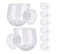 Hemobllo Lot de 8 Vases Suspendus en Acrylique Transparent Petit Format Ovale 4X36X36 CM Ventouses Solides pour Décoration Murale Jardinière Hydroponique et Support Aquarium