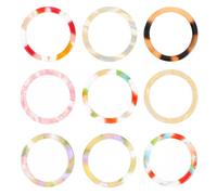 Hemobllo Lot de 9 Bagues Rétro en Acétate Coloré Anneaux Simples et Ronds pour Femmes Bijoux Vintage pour Décoration des Doigts Taille Unique Assortiment Couleur Couleur Aléatoire