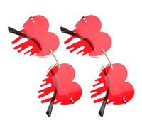 Hemobllo Lunettes de Soleil sans Monture Accessoires Photo Résistants la Décoloration Rouge Cœur en Métal 2pcs pour Festival et Fête Disco