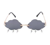 Hemobllo Lunettes de Soleil Style Vague sans Monture, Lunettes Attrayantes pour Festivals et Séances Photo, un Accessoire d'Été et d'Hiver