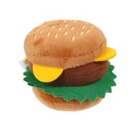 Hemobllo Mâcher pour Chien en Peluche Imitation Hamburger, Couineur Résistant aux Morsures, Petit Format Léger, Interactif pour Chien et Chiot, Stimulation et Santé Dentaire