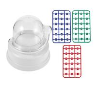 Hemobllo Machine à Bingo Électrique Portable avec Vibration Mini-Loto Compact Blanc avec Kit de Boules Multicolores - Jeu de Loto pour Fêtes en Famille et Tirages au Sort Amusants