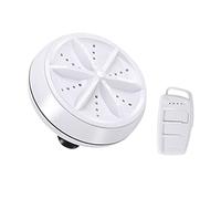 Hemobllo Machine à Laver Portable à Turbine USB Télécommande, Mini Laveuse de Voyage Compacte en Abs, Lavage Rapide 30 Min pour Sous-vêtements et Petits Vêtements, Camping et Déplacements