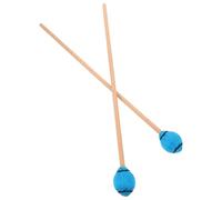 Hemobllo Maillets de Marimba Bleus Renforcés Manche en Bois Naturel Paire de Mailloches de Percussion pour Xylophone et Carillon Accessoires Professionnels pour Orchestres et Concerts