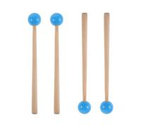 Hemobllo Maillets de Percussion en Aluminium Bleu pour Xylophone et Glockenspiel, Lot de 4 Pièces, Baguettes en Bois D'érable Dur, Accessoire Musical Polyvalent pour École et Orchestre