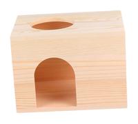 Hemobllo Maison en Bois pour Cochon d'Inde Et Écureuil Multifuctions, Cabane en Bois Naturel Solide, Modèle Rectangulaire, Refuge Et Mangeoire pour Petits Animaux Domestiques