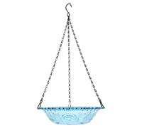 Hemobllo Mangeoire Suspendue pour Oiseaux de Jardin, Bassin d'eau Extérieur Bleu, Récipient Simple pour Nourrissage Colibris et Petits Oiseaux, Accessoire Décoratif pour Balcon et Terrasse