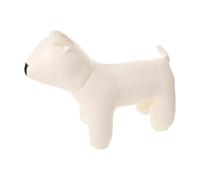 Hemobllo Mannequin pour Chien en Cuir PU Blanc, Modèle Assis 42x29x14,5 Cm, Présentoir Stable et Portable pour Vêtements et Accessoires, Boutique et Animalerie, Modèle Portant Vêtements