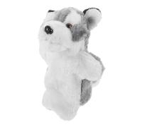 Hemobllo Marionnette Main Loup Peluche Grise Marionnette Interactive pour Garçon Fille Éducatif pour Jeux et Contes Améliore Motricité et Communication