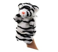 Hemobllo Marionnette Main Tigre Rayé Noir et Blanc Peluche Douce pour Garçon Fille Accessoire Animation et Jeu Imagination Parent-garçon Fille de Conte et Jeu de Rôle pour Filles et