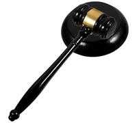 Hemobllo Marteau de Juge en Bois Massif 25.2 CM Compact Base pour Vente aux Enchères et Réunions Silencieux et Puissant pour Commissaire-Priseur