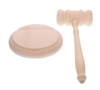 Hemobllo Marteau de Juge Ensemble Portable Beige en Bois Massif Son Clair et Puissant pour Ventes aux Enchères et Usage Judiciaire