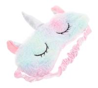 Hemobllo Masque de Sommeil Licorne Moelleux Coloré, Cache-œil Léger en Tissu Doux, Bandeau Élastique Ajustable, pour Dormir, Voyager Sieste