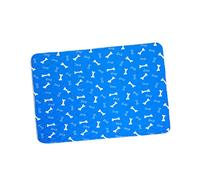Hemobllo Matelas Entraînement pour Animaux Absorbant Urine avec Motif Osseux Tapis De Toilette Antidérapant pour Chiens Bleu s