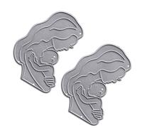 Hemobllo Matrices de Découpe en Acier au Carbone, Lot de 2 Pochoirs Métal, Motif Mère et Garçon, Taille Réduite, pour Travaux Manuels et Albums Photo