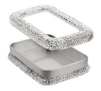 Hemobllo Médiator Guitare Fenêtre Transparente Boîte de Rangement Ornée de Strass pour Accessoires de Musique