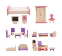 Hemobllo Meubles pour Maison De Poupée Accessoires Miniatures Kit De Jeu DIY pour Garçon Fille avec Tables Chaises Et Lits
