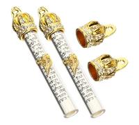 Hemobllo Mezouza Décoration Conservation Longue Durée pour Adultes, 2 Pièces Bénédiction Religieuse, Mezouza Juive, de Porte D'entrée, Métal, Inscriptions Scripturaires, Cérémonie
